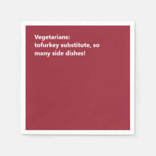 Minimal Burgundy Vegetarian Thanksgiving Haiku Napkin