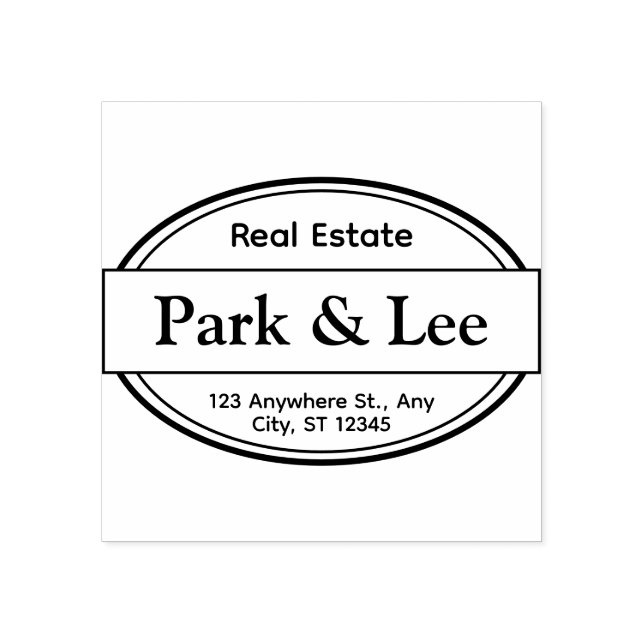 Minimal Business Address Stamp with Company Name (Imprint)