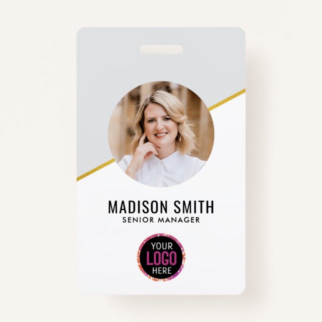  Minimal Business Employee Photo | ID Card Badge (Front)