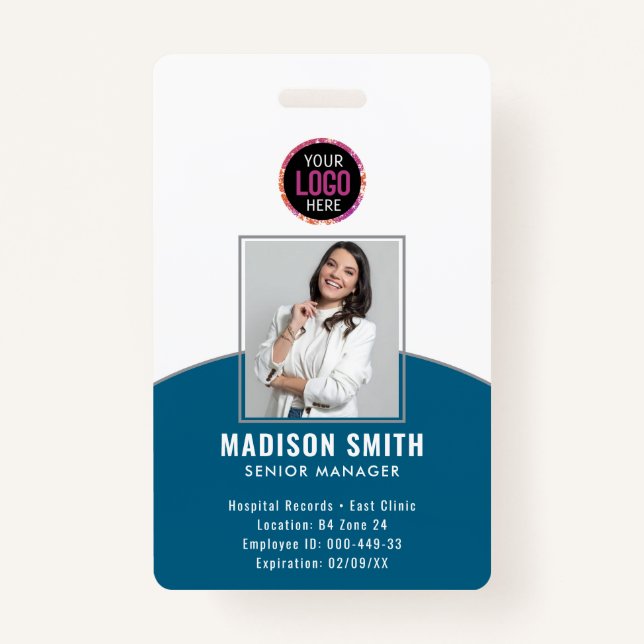 Minimal Business Employee Photo | ID Card Badge (Front)