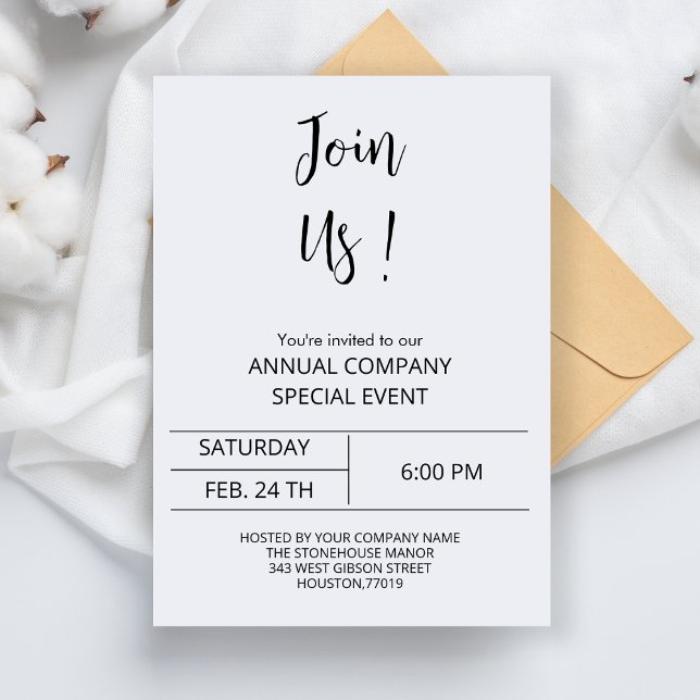 Minimal Business Event Dinner Party Annual Charity Invitation (Creator Uploaded)