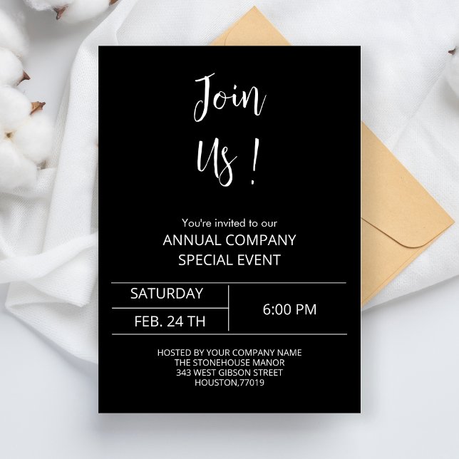 Minimal Business Event Dinner Party Annual Charity Invitation (Creator Uploaded)