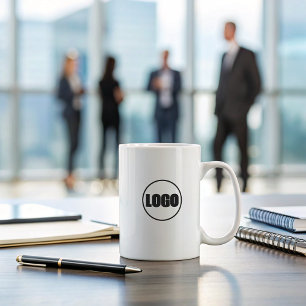 Minimal Business Keepsake Black White Brand Logo Coffee Mug