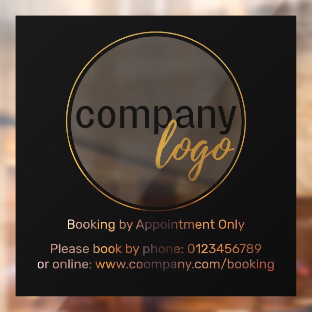 MINIMAL BUSINESS LOGO BOOKING BY APPOOINTMENT  WINDOW CLING (Sheet 2)