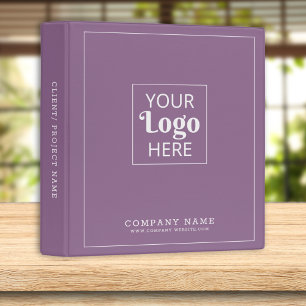 Minimal Business Logo Company Name Purple Binder