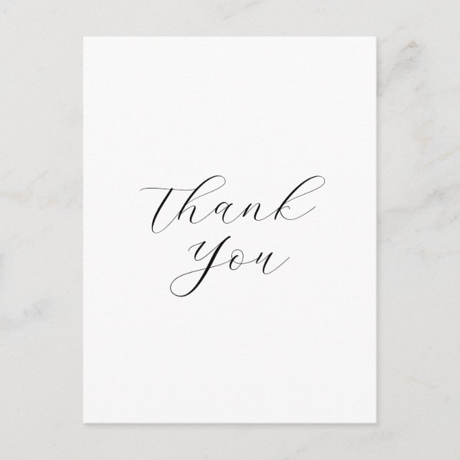 Minimal Business Logo Script Thank You White Postcard (Front)