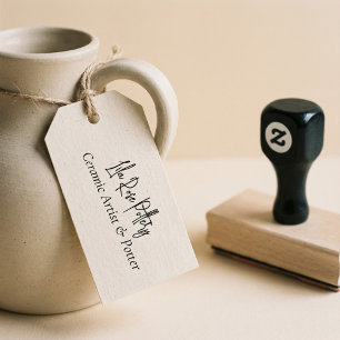 Minimal Business Name Script Handwritten Logo Rubber Stamp