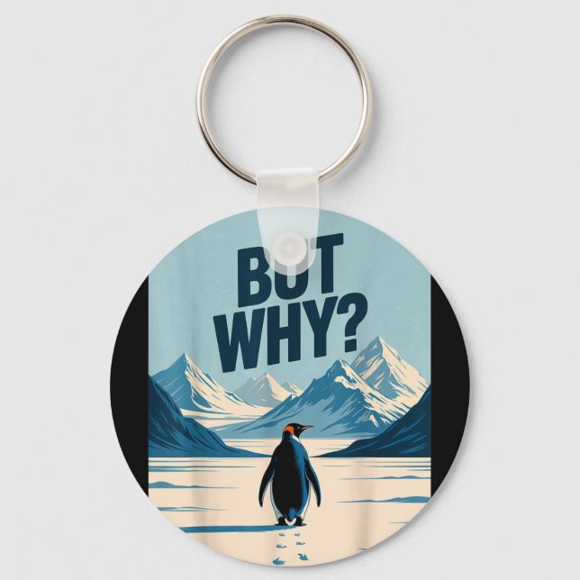 Minimal But Why Iconic Nihilist Penguin Keychain (Front)