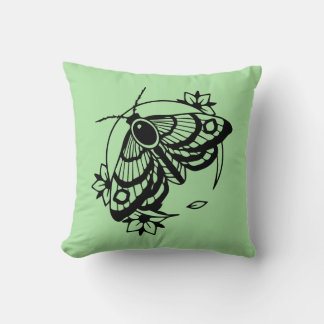 Minimal Butterfly Flower Line Art Design  Throw Pillow