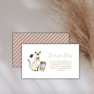Minimal Café Bébé Cat Coffee Books For Baby shower Enclosure Card
