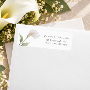 Minimal Calla Lily Wedding Return Address