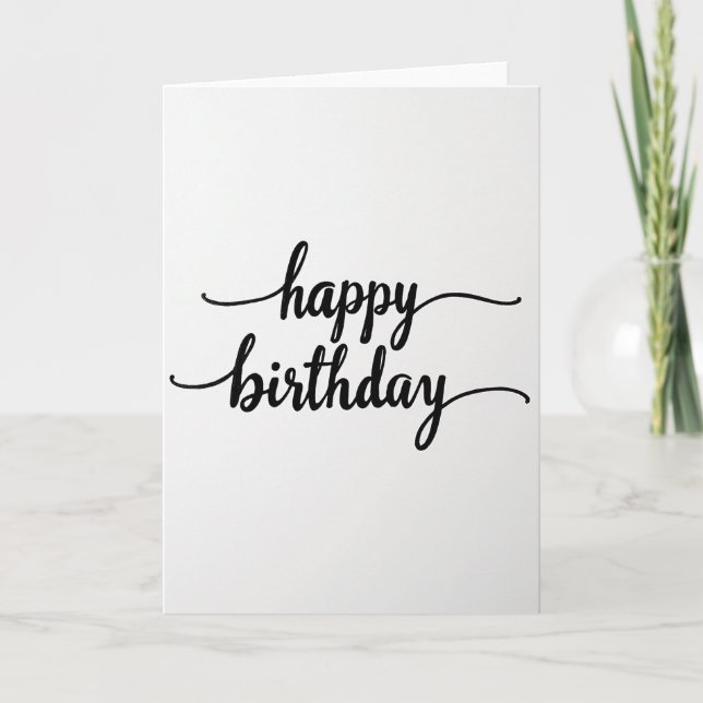 Minimal Calligraphy Birthday Card (Front)