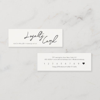 Minimal Calligraphy Handwritten Business Loyalty Card