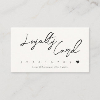Minimal Calligraphy Handwritten Business QR Code Loyalty Card