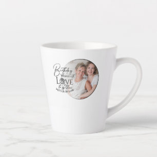 Minimal Calligraphy Photo Birthday Mother-in-law Latte Mug
