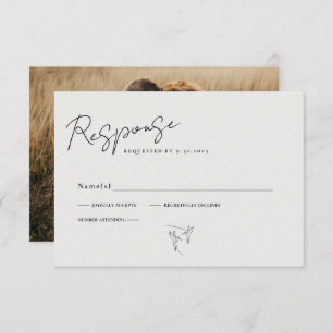 Minimal Calligraphy Script Photo RSVP Card
