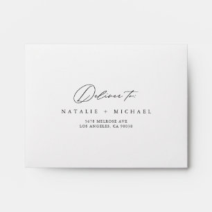 Minimal Calligraphy Wedding RSVP Return Address Envelope