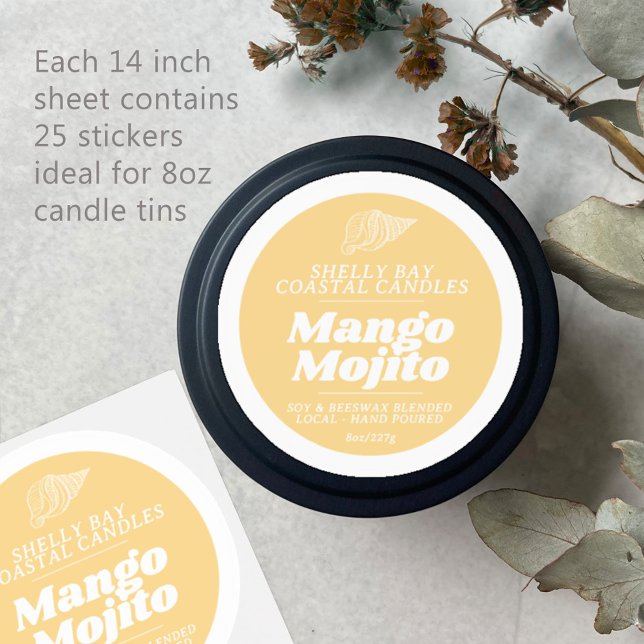 Minimal candle mango yellow label sheet 25 (Creator Uploaded)
