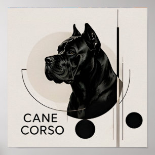 Minimal Cane Corso Modern Dog Portrait Poster