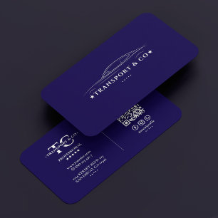 Minimal Car Driver Transport Tour Taxi Dark Blue Business Card