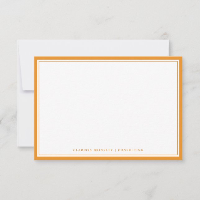 Minimal Carrot Flat Note Card (Front)