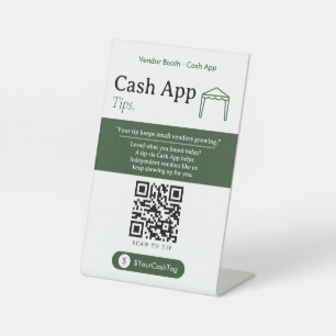 Minimal Cash App Tips QR Code Sign Cash App Tips