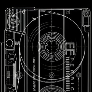 Minimal Cassette Blueprint T-Shirt   Vintage Audio