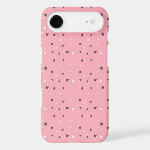 Minimal Cat Faces Pattern on Pink – Cute Pastel