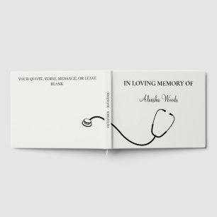 Minimal Celebration of Life Nurse Funeral Sign-in  Guest Book