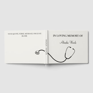 Minimal Celebration of Life Nurse Funeral Sign-in  Guest Book