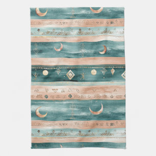Minimal Celestial Stripe in Earth Tones Kitchen Towel