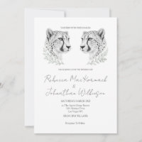 Minimal Cheetah Chic Black Script Big Cat Wedding