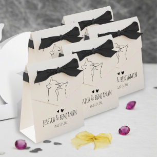 Minimal Chic Black and White Cats Modern Wedding Favor Box