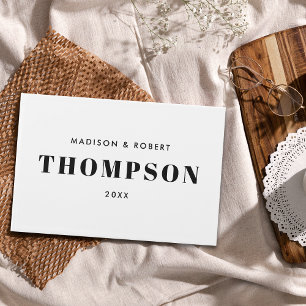 Minimal Chic Black and White Monogram Bold Wedding Guest Book