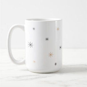 Minimal Chic Black + Gold Customizable Snowflake Coffee Mug