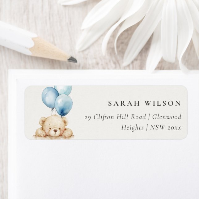  Minimal Chic Blue Bearly Wait Balloon Address (Insitu)