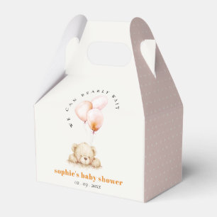 Minimal Chic Blush Bearly Wait Balloon Baby Shower Favor Box