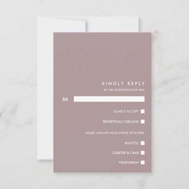 Minimal Chic Dusty Plum |  RSVP Meal Choice (Front)