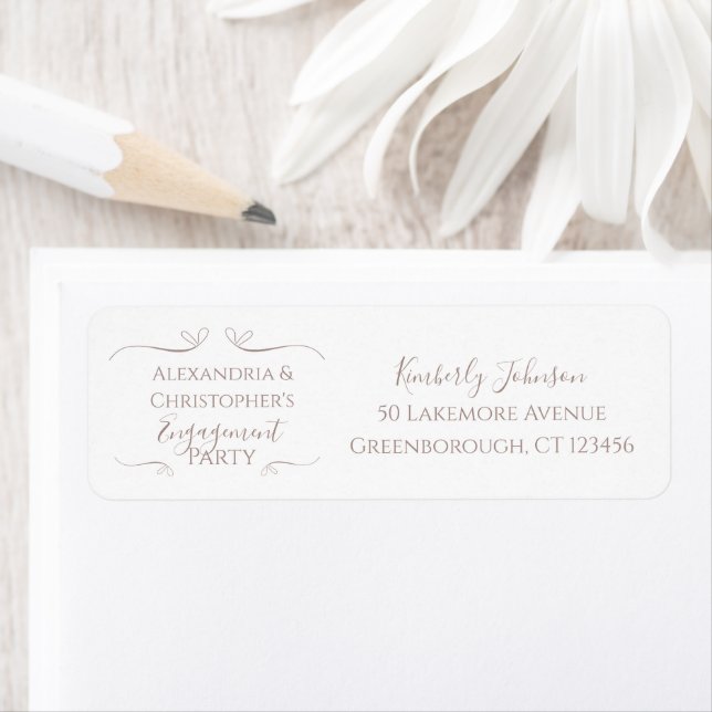 Minimal Chic Engagement Party Return Address (Insitu)