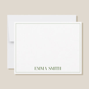 Minimal Chic Green Personalized Monogram Card