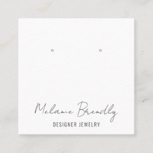 Minimal Chic Jewellery Earring Display  Square Business Card