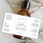 Minimal Chic Logo Serum 2OZ Dropper Pump Bottle<br><div class="desc">Simple, yet stylish, cosmetic bottle wrap around label design (3.75" L x 2" H). Featuring trendy script fonts, white background and a minimal layout with space for your logo and product ingredients. This professional skincare label is great for 2 OZ / 60ml cosmetic bottles (you could also use this label...</div>