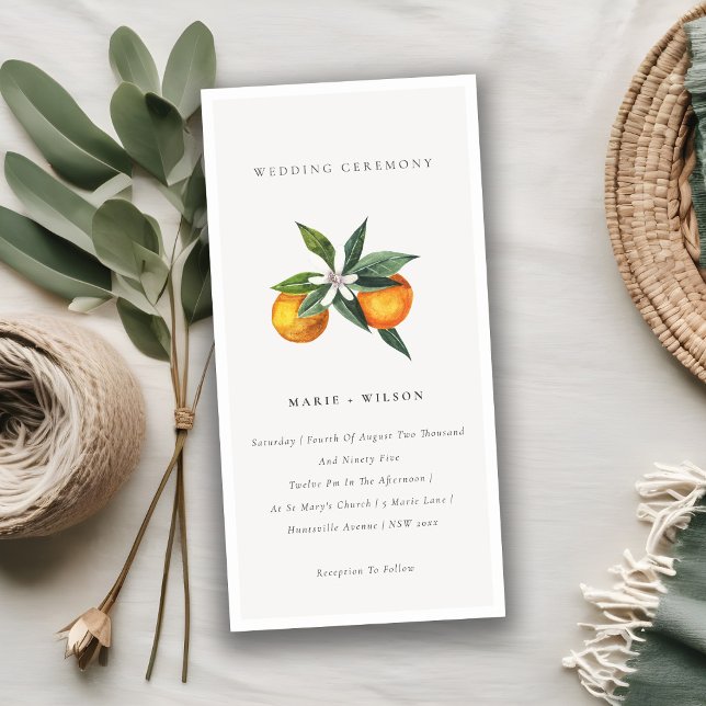 Minimal Chic Orange Boho Botanical Wedding Invite (Creator Uploaded)