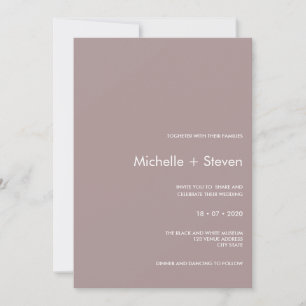 Minimal Chic Plum   Typography Wedding Invitation