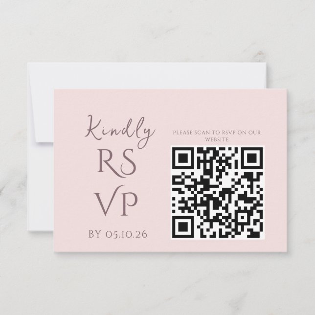 Minimal Chic Prune and Blush Wedding RSVP (Front)