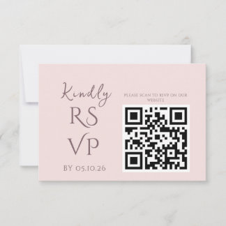Minimal Chic Prune and Blush Wedding RSVP