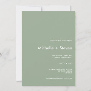 Minimal Chic Sage Typography Wedding Invitation