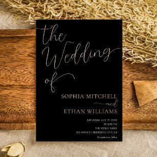 Minimal Chic Script Black Wedding