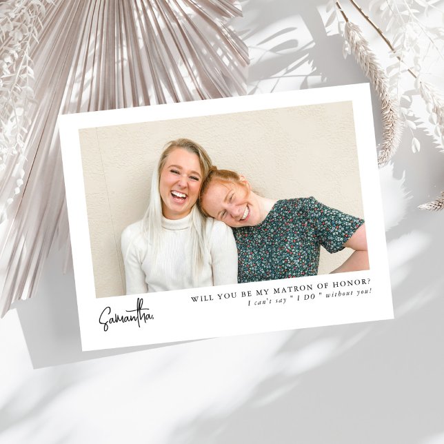 Minimal Chic Script Photo Matron of Honour Proposa (Creator Uploaded)