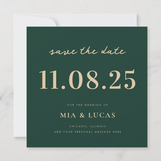 Minimal Chic Wedding Date Non-Photo Save The Date (Front)